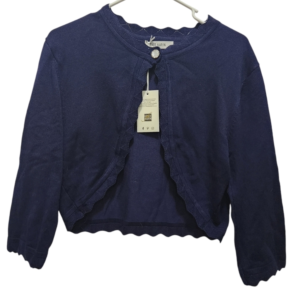 Grace Karin Navy Blue Cropped Cardigan Shrug